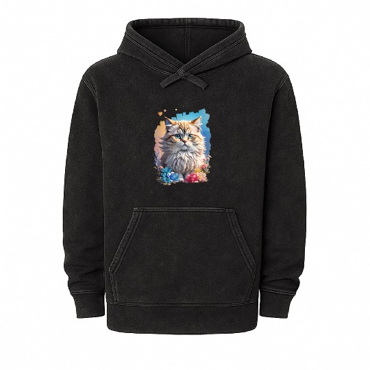 Persian Cat Mineral Wash Hoodies