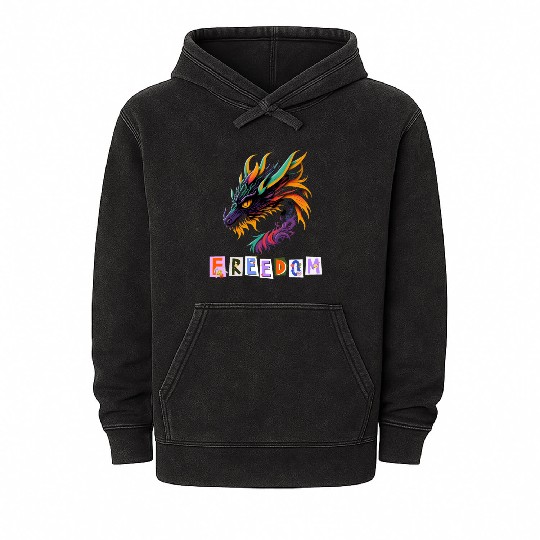 Dragon of freedom Mineral Wash Hoodies