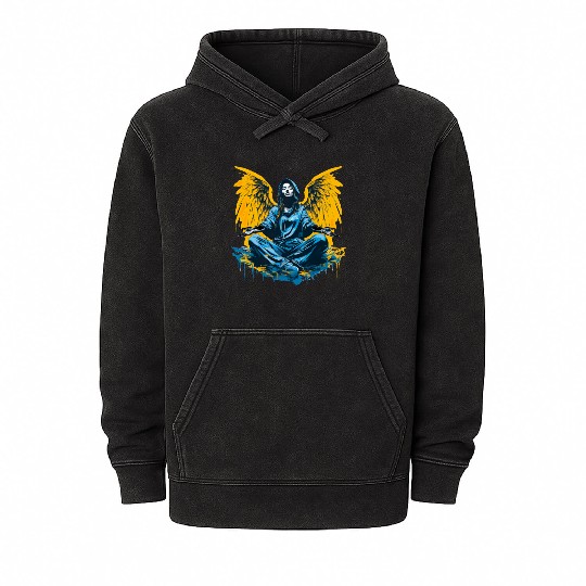 Woman with Angel Wings Angel Esoteric Wings Mineral Wash Hoodies
