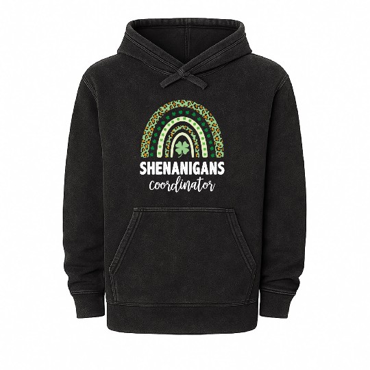 Shenanigans Coordinator Teacher Rainbow St Patrick Mineral Wash Hoodies