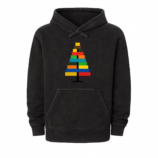 Colorful geometric christmas tree Mineral Wash Hoodies