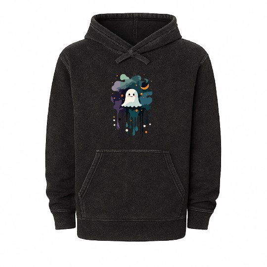 Cute Ghost Mineral Wash Hoodies