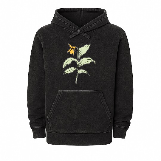 Yellow Orchid Plants Lover Gift Mineral Wash Hoodies