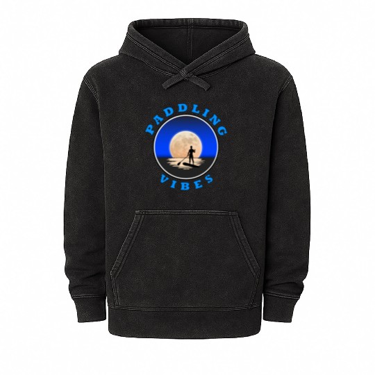 Paddling Vibes - Moon - Paddle Boarder Mineral Wash Hoodies