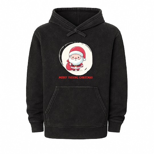 Cute Bad Santa Mineral Wash Hoodies
