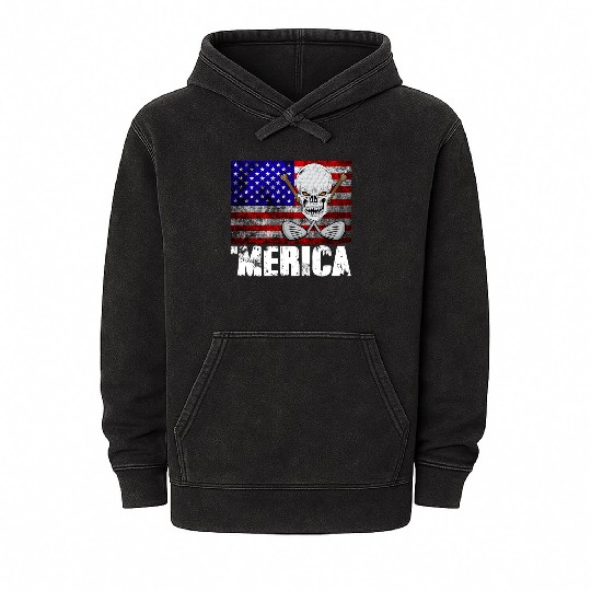 Merica Golf Mineral Wash Hoodies