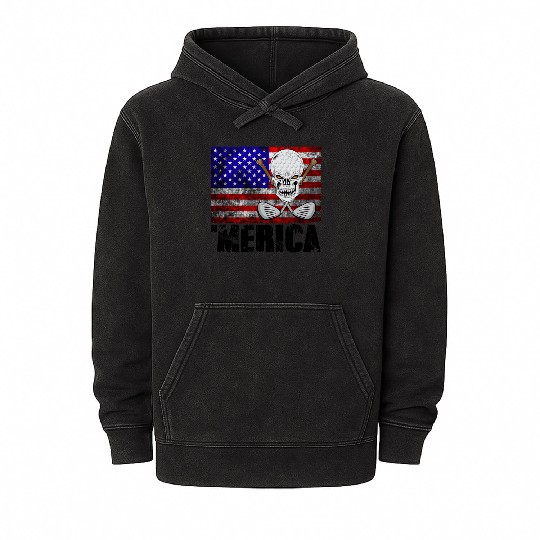Merica Golf Mineral Wash Hoodies