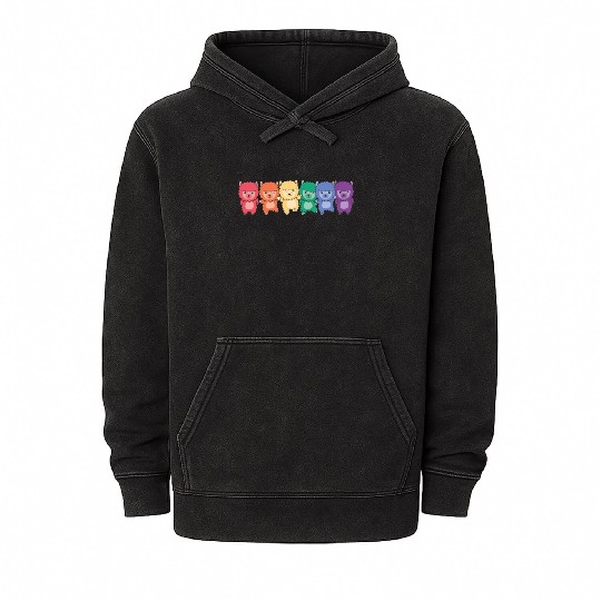 Rainbow Alpaca Flag Pride Lgbtq Cute Alpacas Mineral Wash Hoodies