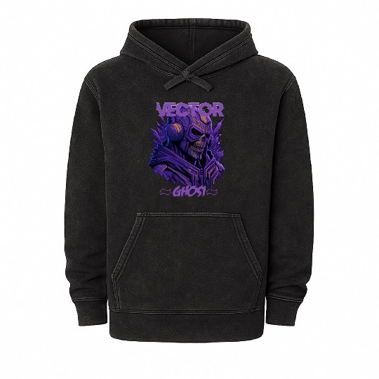 Vector art Ghost Mineral Wash Hoodies