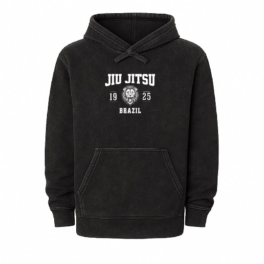 Vintage Style Brazilian Jiu Jitsu BJJ Martial Arts Mineral Wash Hoodies