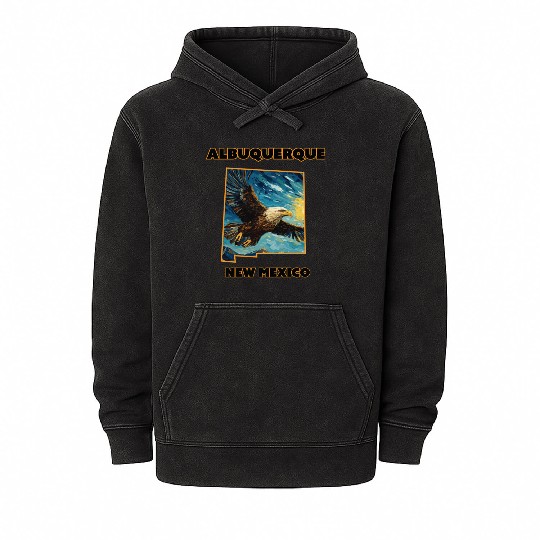 New Mexico - Eagle Mineral Wash Hoodies