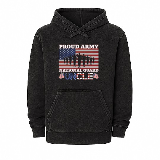 Proud Army National Guard Uncle Mineral Wash Hoodies