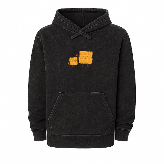 Waffle Mom with Waffle Child Dough Pastry Mineral Wash Hoodies