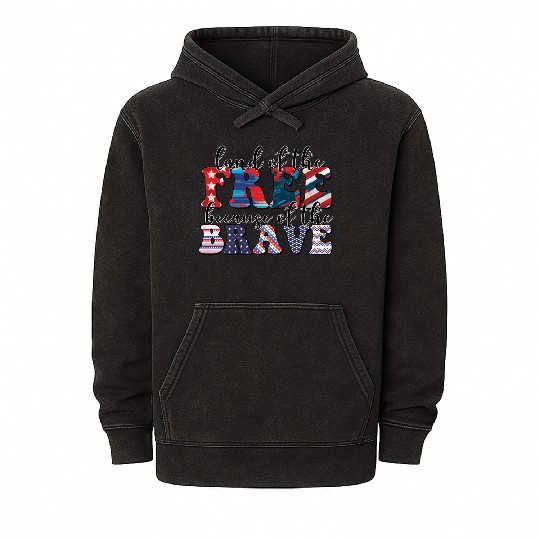 4th of july Land of the free Mineral Wash Hoodies