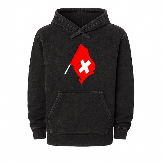 Flag of Switzerland, Mineral Wash Hoodies