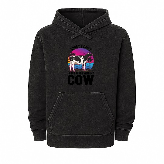 Cow Cattle Breeder Land, Farmer Cows Mineral Wash Hoodies