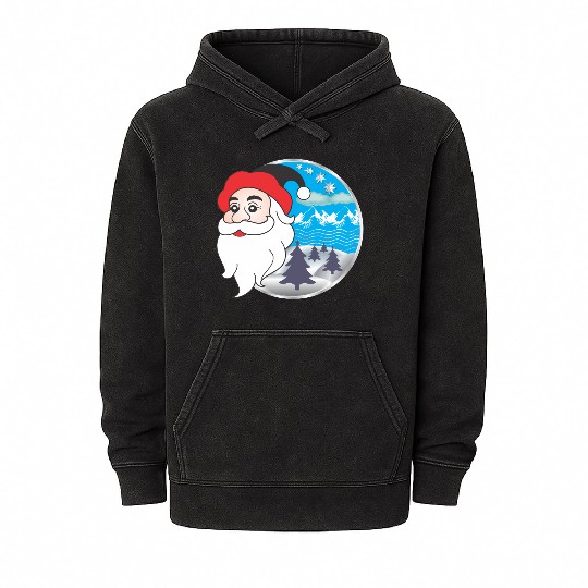 Santa claus logo Mineral Wash Hoodies