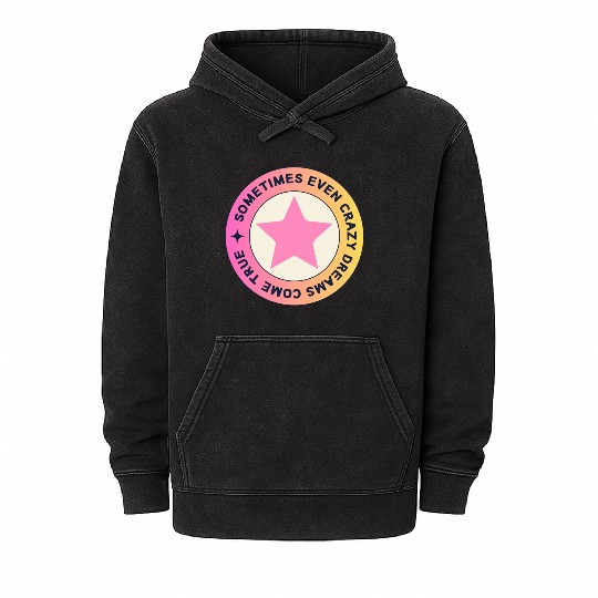 “Crazy Dreams” Star Logo (Pink and Yellow) Mineral Wash Hoodies