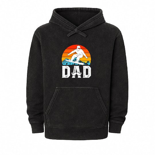 Snowboarding Dad Snowboard Daddy Freestyler Mineral Wash Hoodies