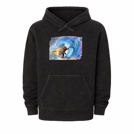 surfer monkey Mineral Wash Hoodies