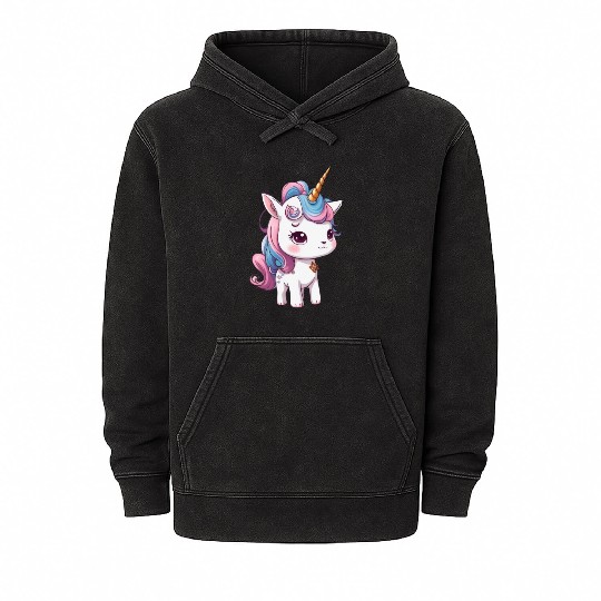 Rainbow unicorn 3 Mineral Wash Hoodies