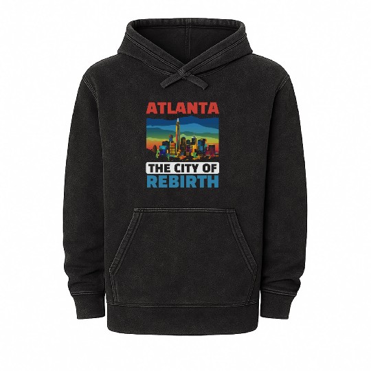 Atlanta City Georgia USA America United States Mineral Wash Hoodies