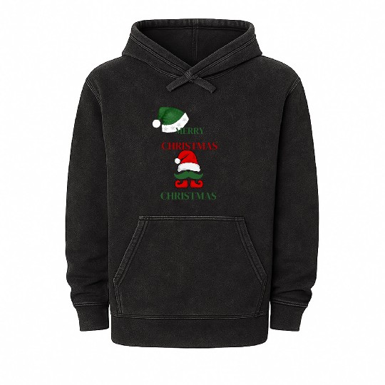 Elf Merry Christmas Mineral Wash Hoodies