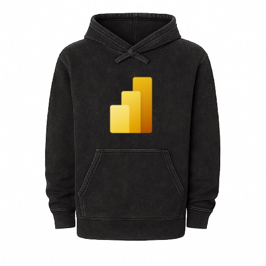 Power BI Logo, business intelligence software Mineral Wash Hoodies