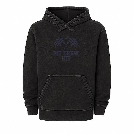 Pit Crew Kid Racing Enthusiast Racer Birthday Gift Mineral Wash Hoodies