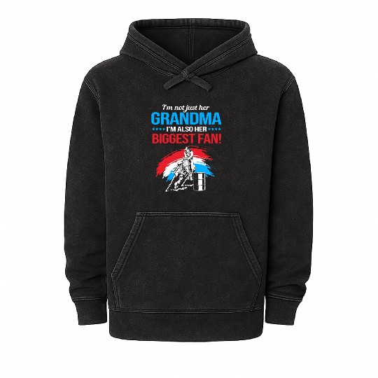 Grandma Biggest Fan Barrel Racing Grandma Mineral Wash Hoodies