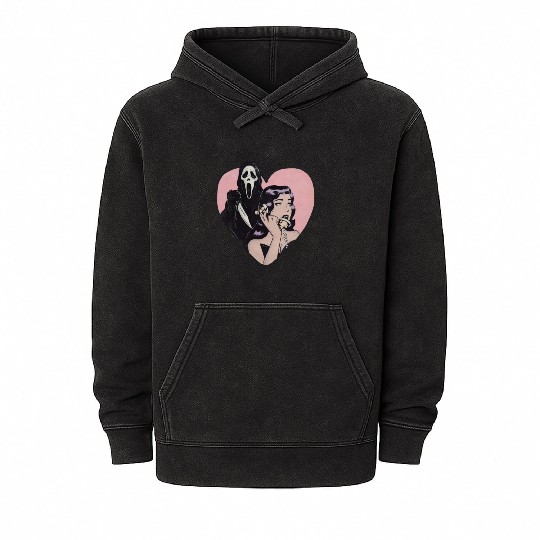 ghostface phone call love heart Mineral Wash Hoodies
