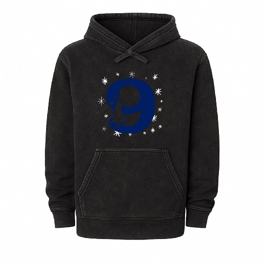 9 White Christmas Stars - Blue Number Nine Mineral Wash Hoodies