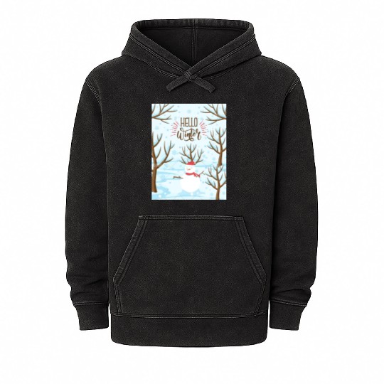 Hello Winter Wonderland Mineral Wash Hoodies