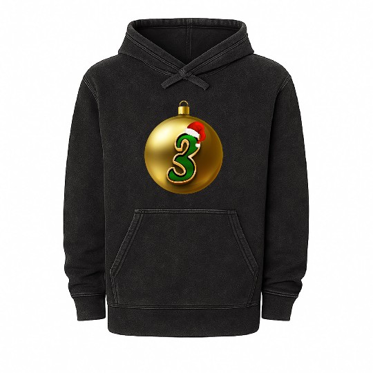 3rd Xmas Party - Age Number Three Years Mineral Wash Hoodies