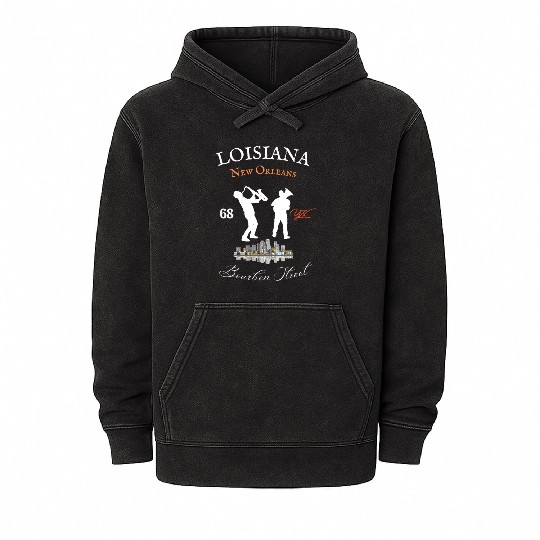 Louisiana New Orleans Bourbon street Mineral Wash Hoodies