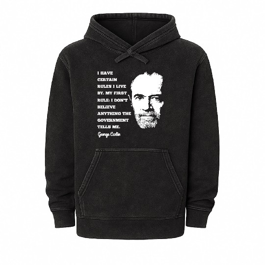 George Carlin Comedy Legend Mineral Wash Hoodies