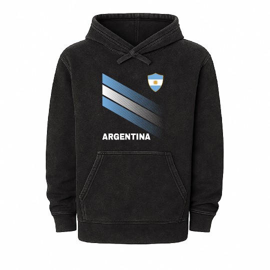Argentina Sunflower Flag Argentina Soccer Lover Mineral Wash Hoodies