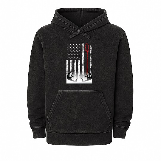 Bow deer hunting American flag Bow Hunting Lover Mineral Wash Hoodies