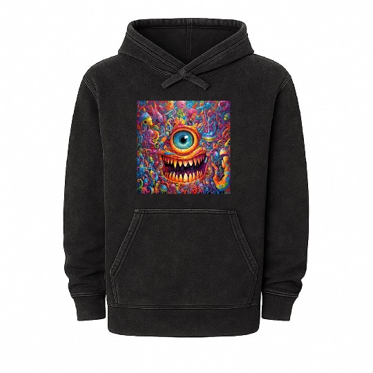 Going On a Little Trip - Cyclops and Teeth Psyched Mineral Wash Hoodies