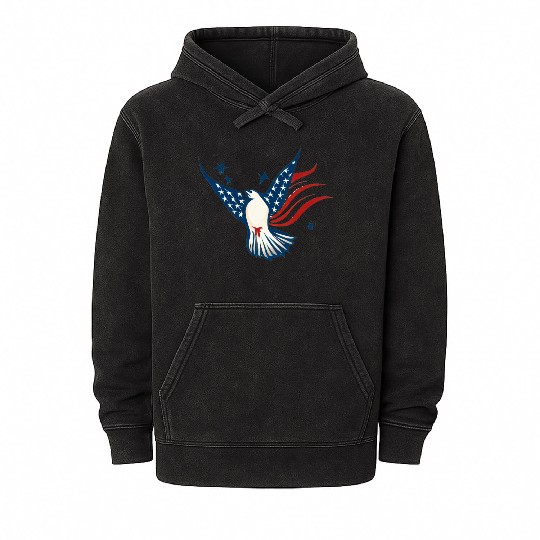 Patriotic Bird Mineral Wash Hoodies