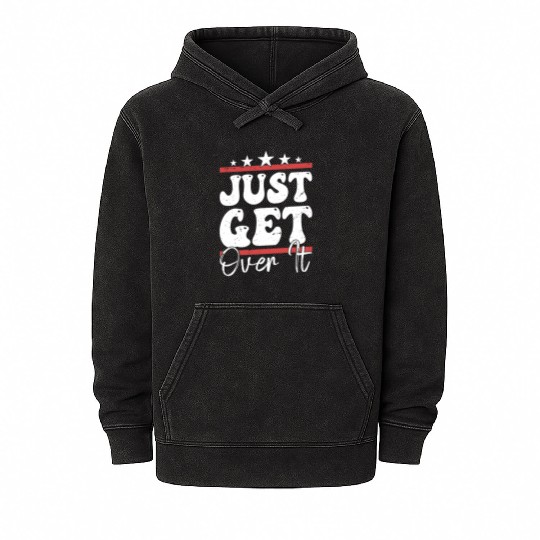 Just Get Over It Riding Girl Horseback Mineral Wash Hoodies