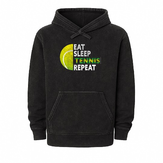Eat Sleep Tennis Repeat funny Tennis Mineral Wash Hoodies