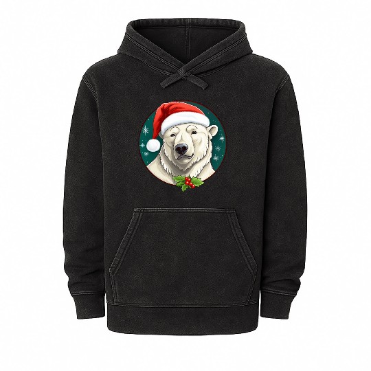 Polar bear Christmas Mineral Wash Hoodies