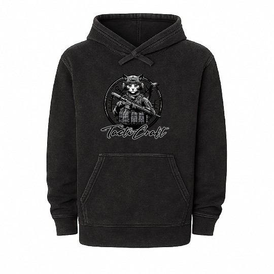 Sergeant Meow Micks Vegvisir Mineral Wash Hoodies