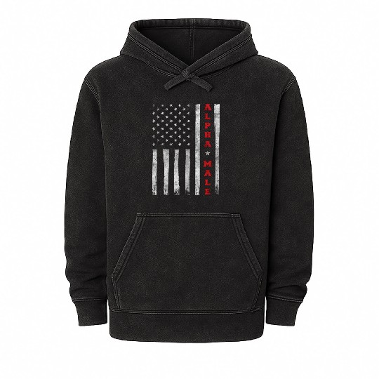 Patriotic American US Flag Mineral Wash Hoodies
