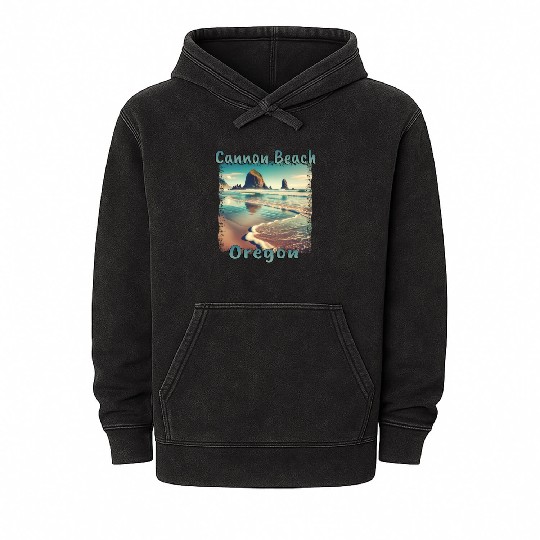 Cannon Beach, Oregon, USA - Relaxing Seaside Mineral Wash Hoodies