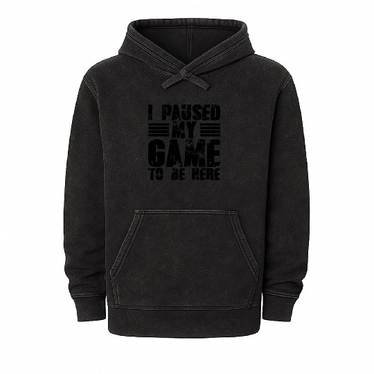 I Paused My Game to Be Here Funny Video Gamer Mineral Wash Hoodies