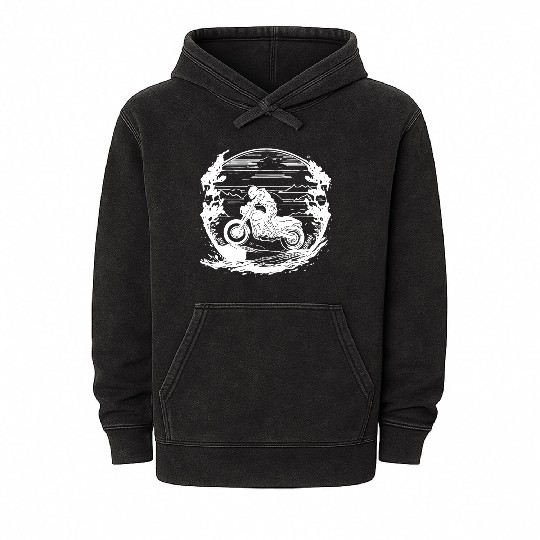 Motor Race Extreme Sports Dirtbike Terrain Mineral Wash Hoodies