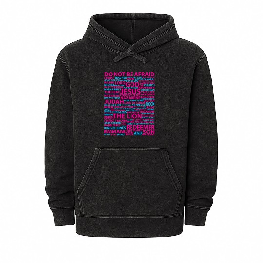 Jesus: Heavenly Names Patchwork Mineral Wash Hoodies
