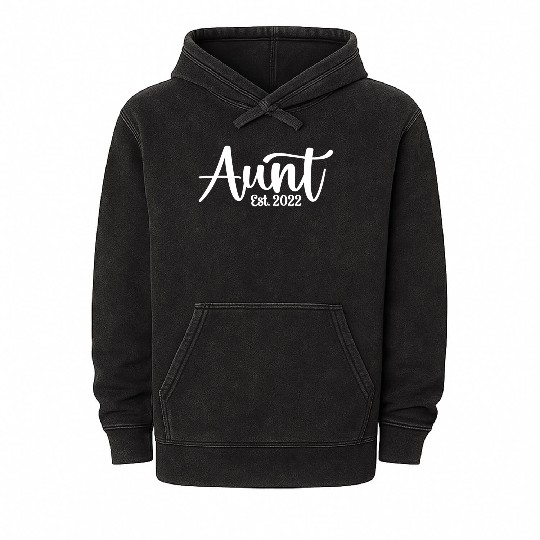 2022 Pregnancy Reveal Quote New Aunt 2022 Mineral Wash Hoodies